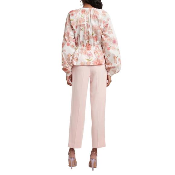 NEW GIAMBATTISTA VALLI women's dahlia poplin waist tie blouse in ivory - Picture 3 of 3